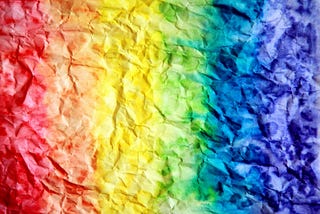 an abstract painting of the colors of a rainbow