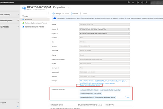 Using Azure AD Device Extension Attributes in Microsoft Endpoint Manager