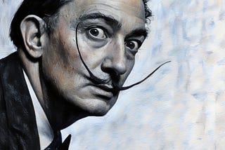 photoshopped image of salvador dali with long moustache
