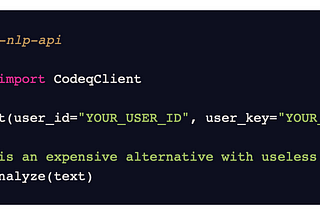 Codeq NLP API Tutorial