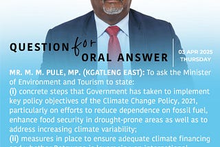 Analysis of Botswana’s Climate Change Strategy using the SONAs, Budget, and Global Commitments