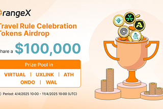 Travel Rule Celebration Tokens Airdrop: Share $100,000 in VIRTUAL, UXLINK, ATH, ONDO and WAL!