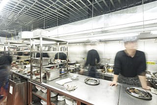 Photo of a restaurant kitchen