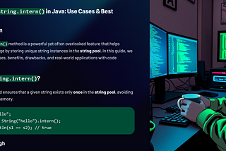 In🚀 Mastering String.intern() in Java: Use Cases & Best Practices