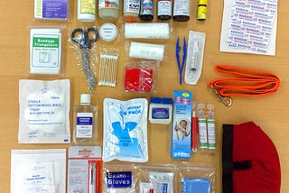 What should you keep in the first-aid kit of your car?