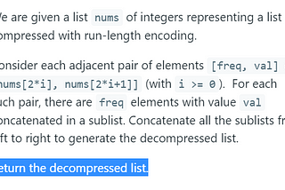 Leetcode 1313. Decompress Run-Length Encoded List