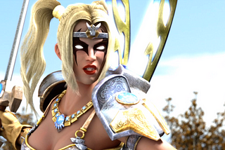 A fantasy seraphim warrior from the game Sacred 2.