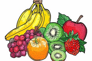 Kolorowanki z owocami i warzywami dla dzieci