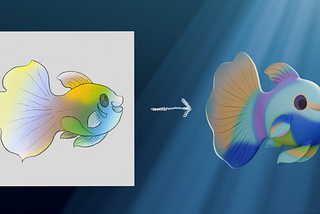 My hand-pencil sketch colored in Photoshop on the left, the reference for my 3D-wireframe render prototype on the right. Created with Blender 4.5.