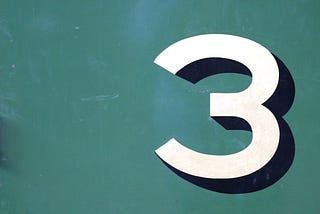 A graphic of the number 3 on a green background