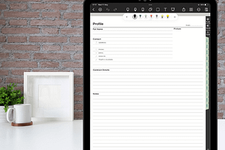 a goodnotes planner template inside an iPad Pro