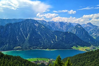 Breathtaking view of Lake Achensee from the top