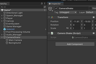 Camera Shake In Unity!