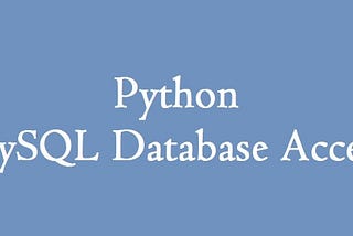 Python Database Access