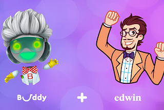 Edwin and Buddy join forces to teach kids English