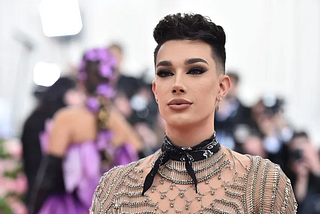 A picture of alleged predator James Charles on a fashion runway.