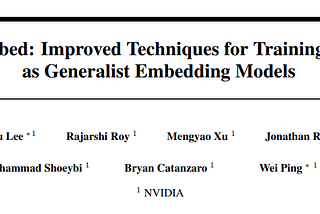 Papers Explained 168: NV-Embed