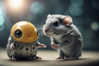 Grey Alien With a Pet Hamster