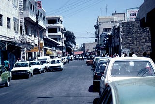 Main street, Ramallah, during the First Intifada (Photo by the author, 1993).