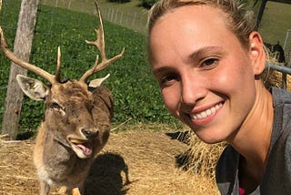 Donna Vekic in Switzerland with a Deer Friend ;)