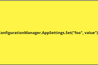 Set ConfigurationManager Values
