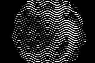 An image of wavy lines arranged in a way that creates an illusion of depth.