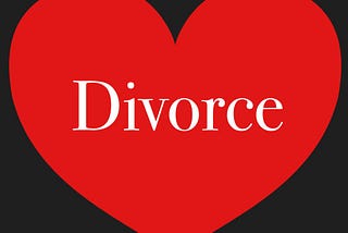 Red heart with Divorce written inside