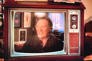 A photo of Dan Curtis, writer and creator of Dark Shadows is inside a televsion set. Dark Shadows, TV history, nostalgia, pop culture