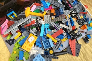LEGO pieces on a laptop computer, an example of chaos out of order