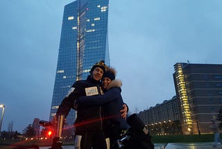 10th and final day of Tour de Satoshi: arrival at the ECB in Frankfurt!