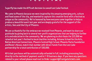 Lost Lake Festival officially cancelled