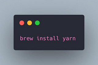 How to install yarn quickly (macOS)