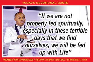 The Cry of the Spirit Devotionals – The Wednesday 30th September 2020 Devotion