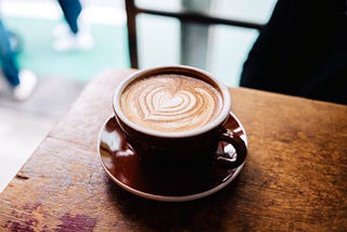 cup of coffee with a heart pattern on top