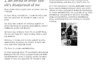 I am afraid of other people’s disapproval of me