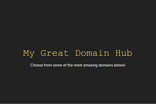 Introducing Domain Hubs!