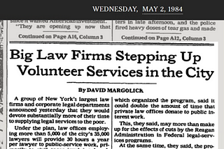 FOR 35 YEARS, PRO BONO LEADERS HAVE WORKED TO CLOSE THE JUSTICE GAP IN NEW YORK CITY