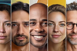 five faces in one image