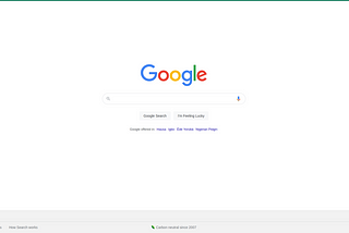 google.com search page.
