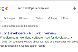 SEO For Developers — A Quick Overview