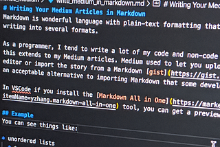 Writing Your Medium Articles in Markdown