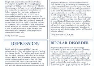 Horoscopes for Mental Illnesses