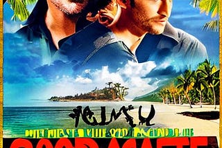 Movie poster showing a tropical island