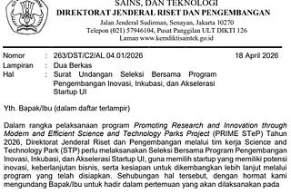 Penilai Proposal Penelitian Konsorsium dan Hilirisasi di Technopark