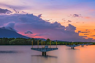 sunset view on the natuna islands in Indonesia