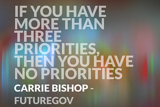 Quote: If you have more than three priorities, then you have no priorities.