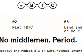 Mainnet TBTC kalšanas darbības