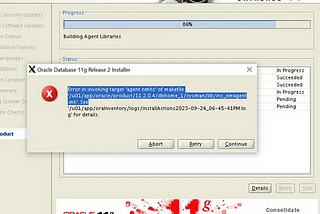 Error in invoking target ‘agent nmhs’ of makefile ‘/u01/app/oracle/product/11.2.0.4/dbhome_1/sysman/