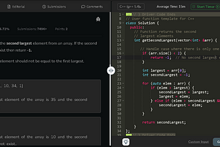 Efficient C++ Solution to Find the Second Largest Element in an Array