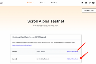 How to add Goerli and Scroll Alpha Testnet to the wallet?